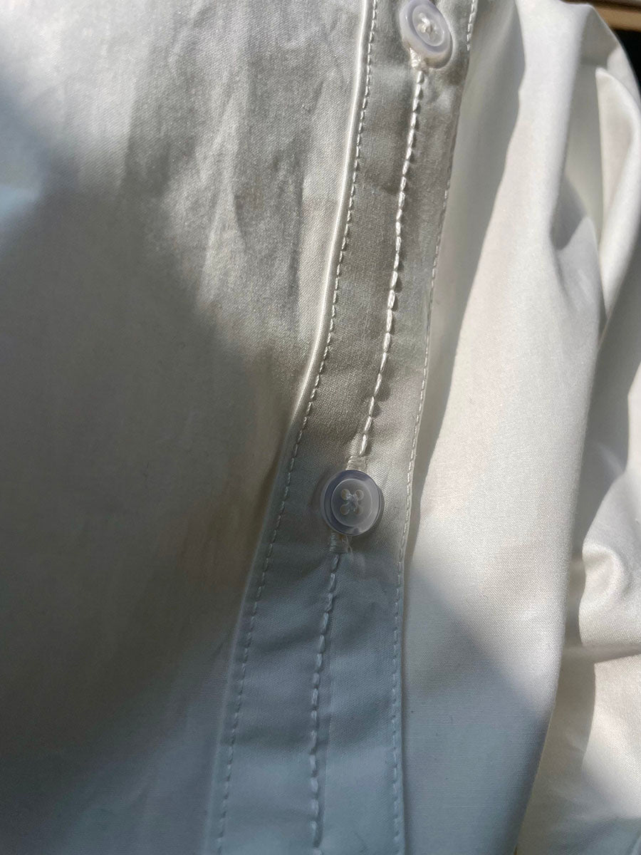 Mock collar shirt - bright white