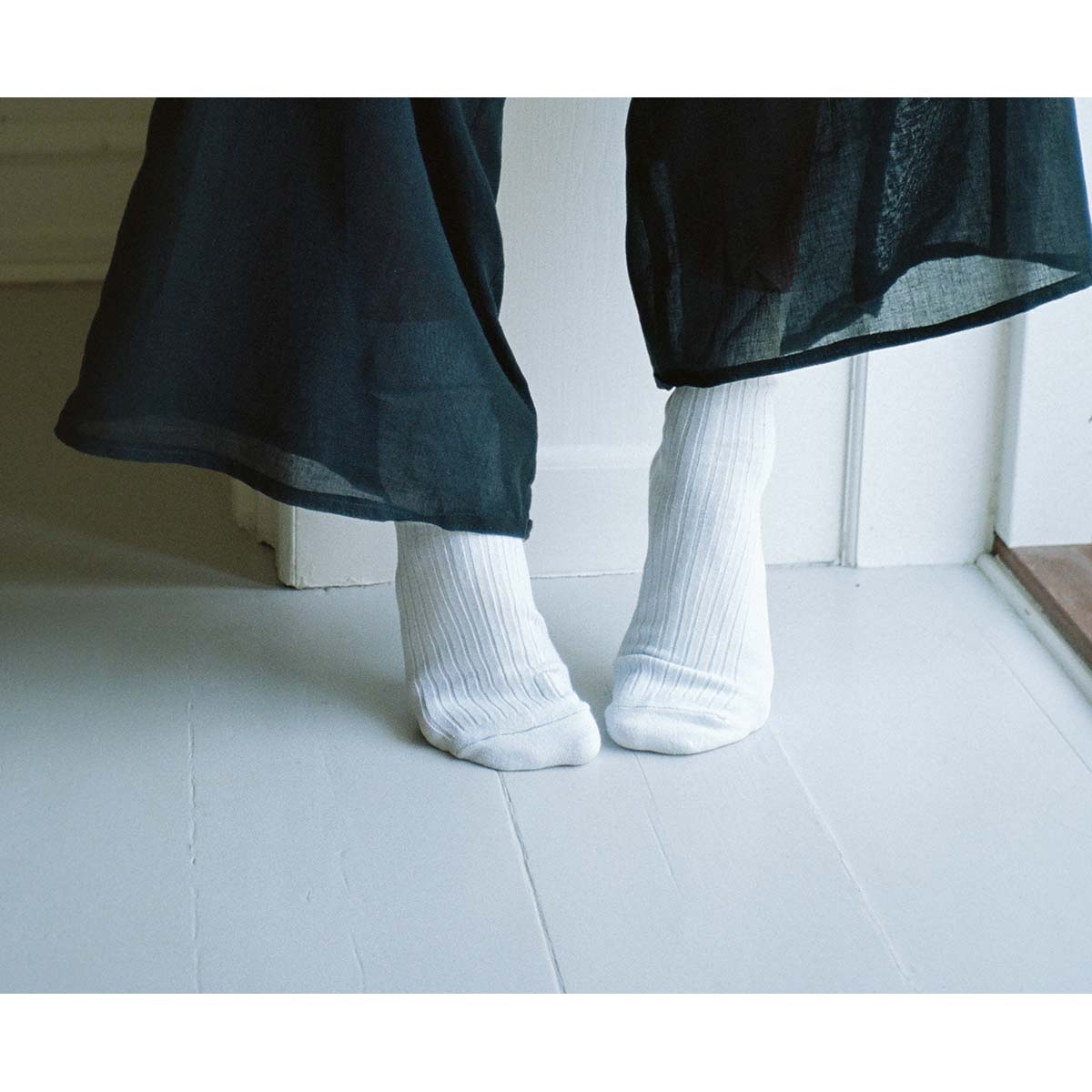Gather pants - black