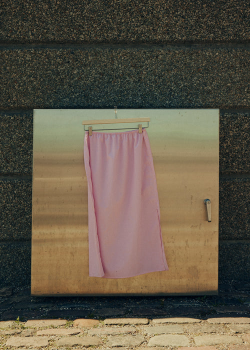 Cotton pencil skirt blush stripe