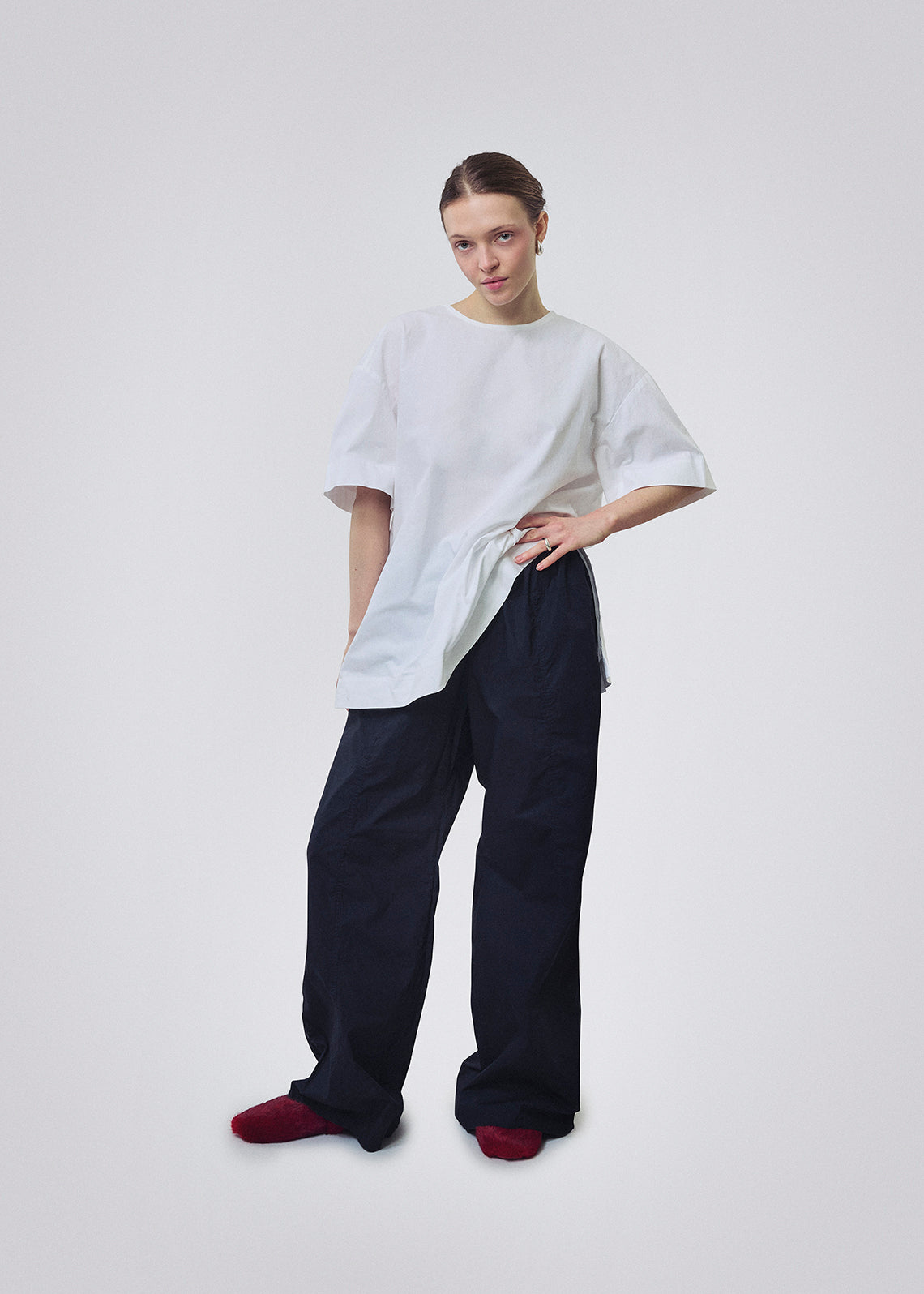 Cotton parachute pants black