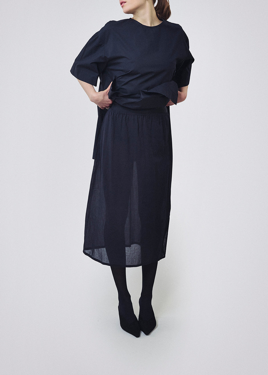 Sheer pencil skirt black