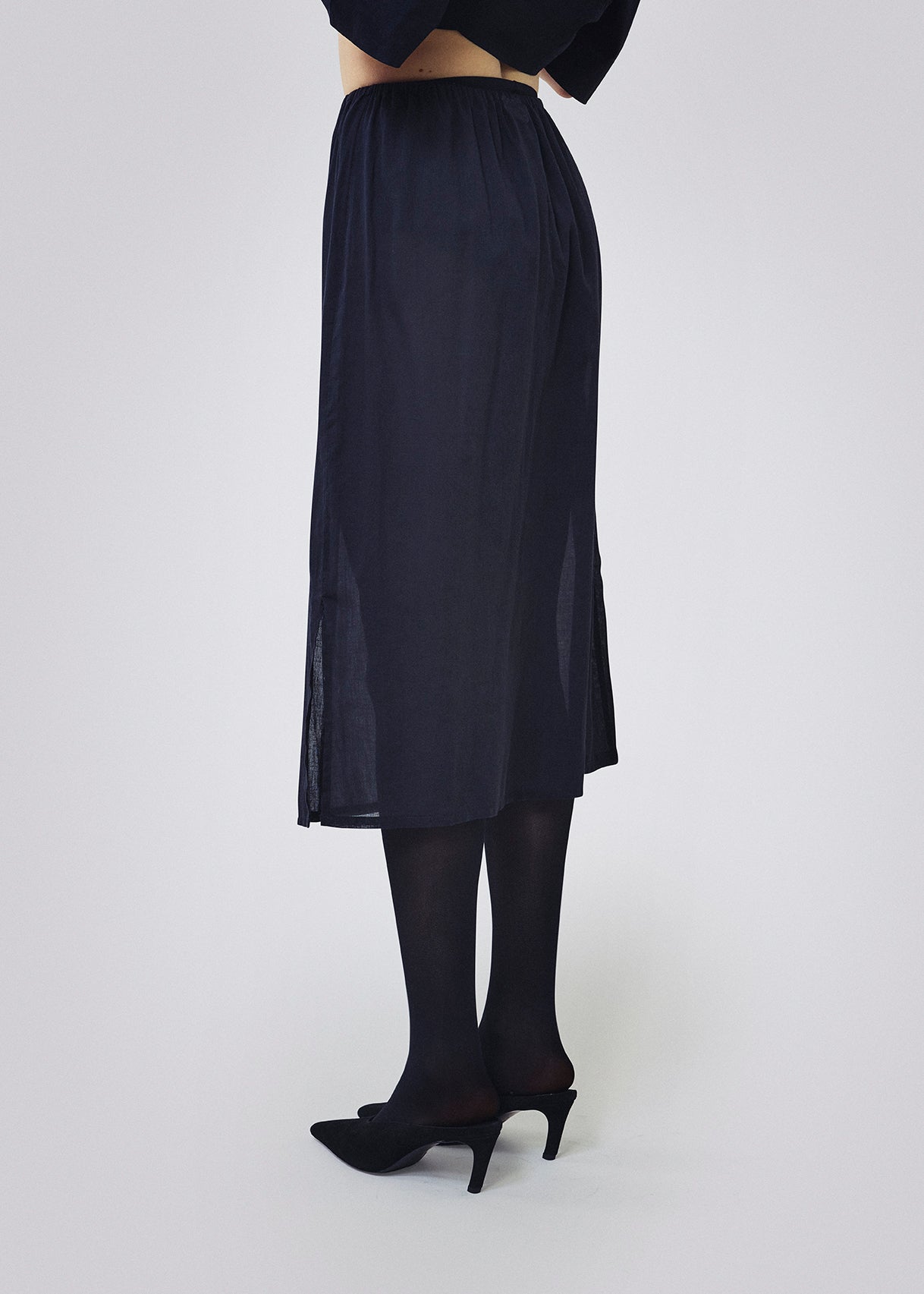 Sheer pencil skirt black