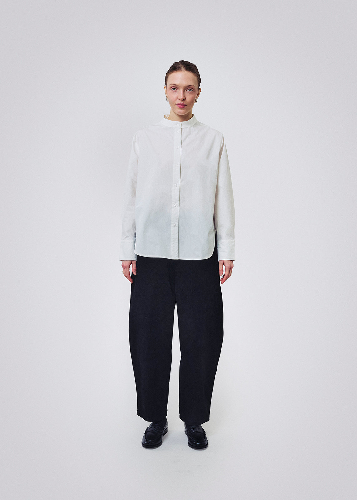 Cotton poplin shirt white