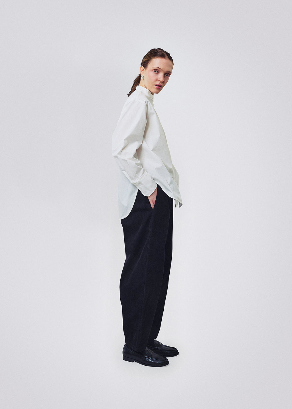 Cotton poplin shirt white