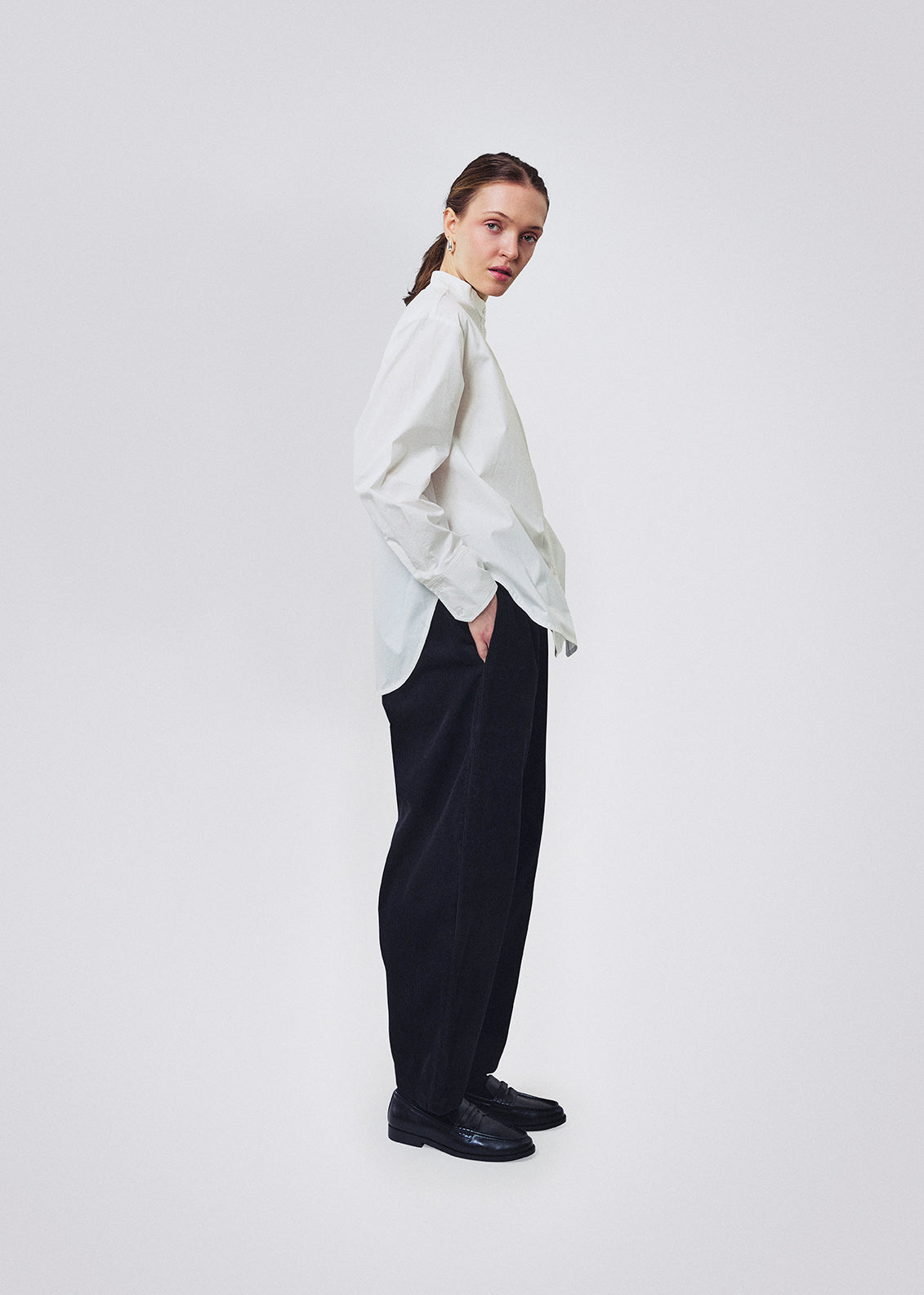 Cotton poplin shirt white