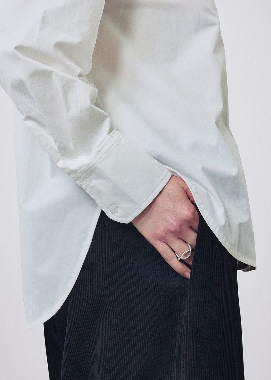 Cotton poplin shirt white