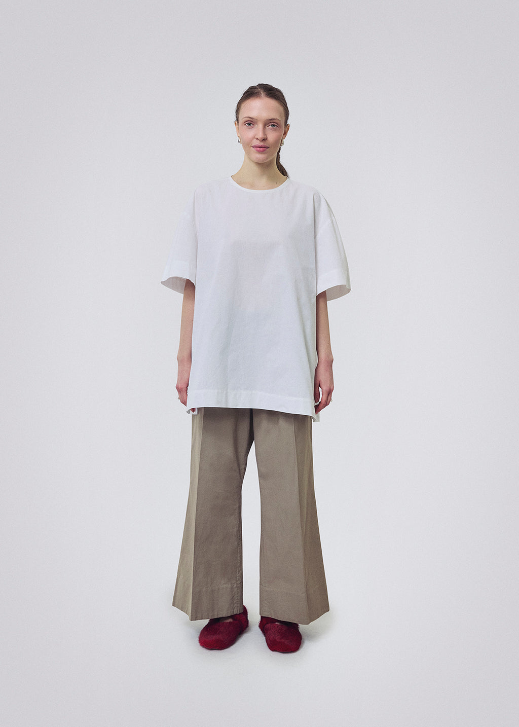 Cotton gather pants nature