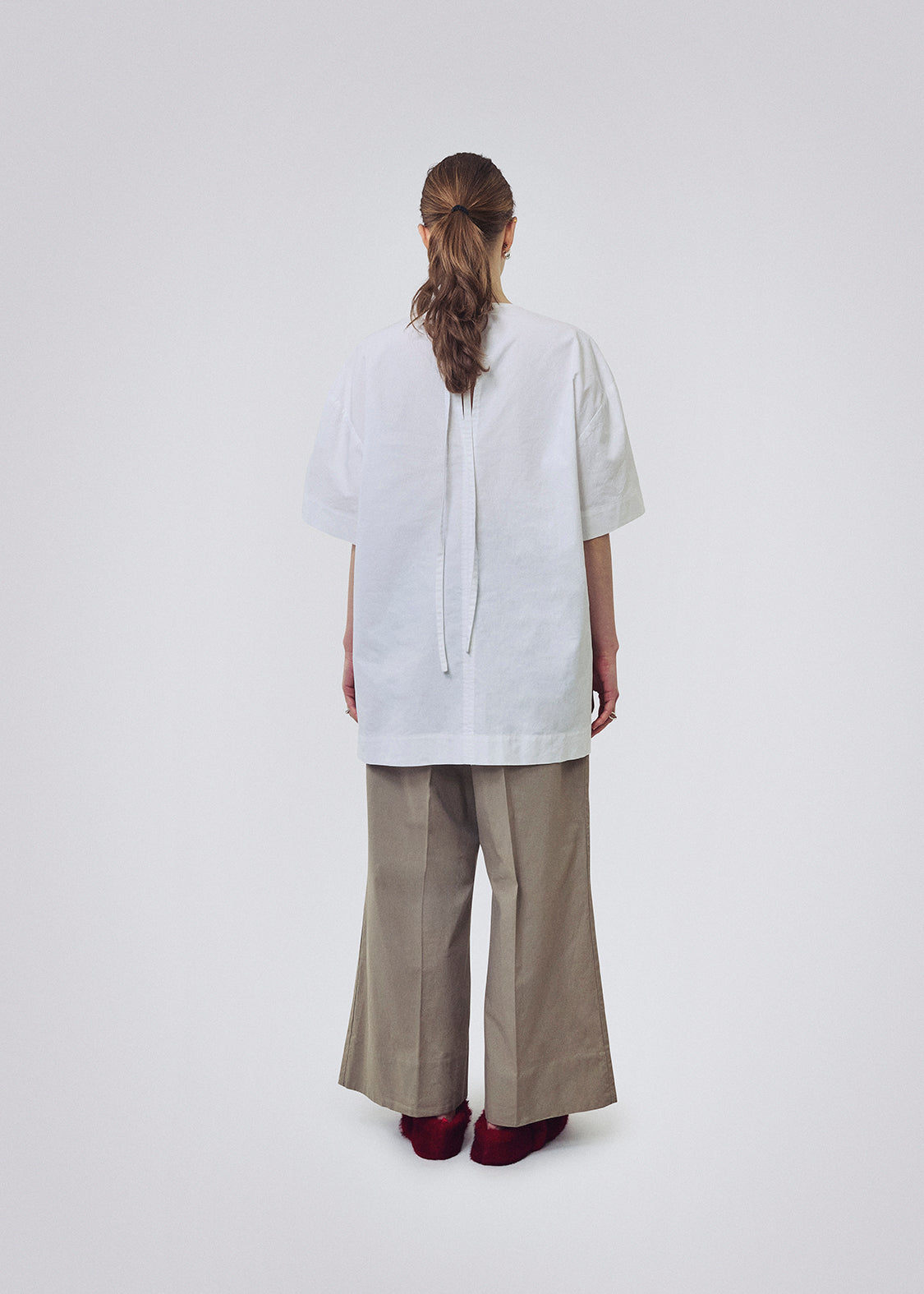 Cotton gather pants nature