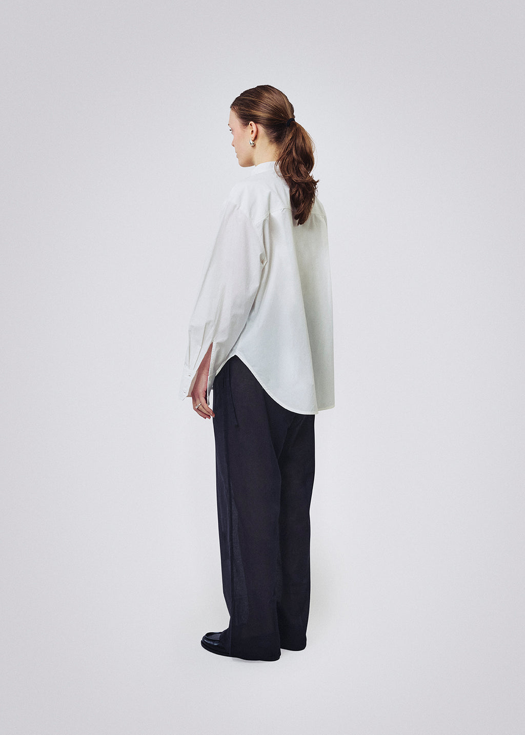 Sheer gather pants black
