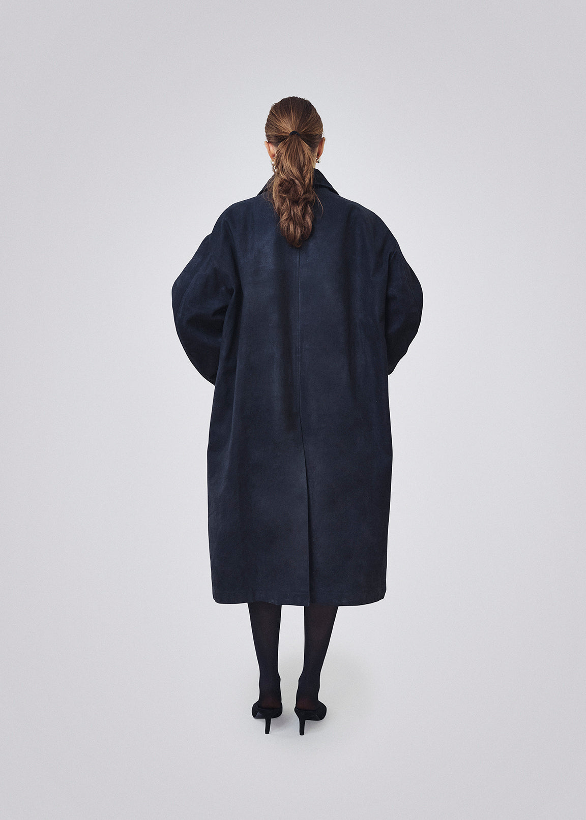 Coated canvas coat black