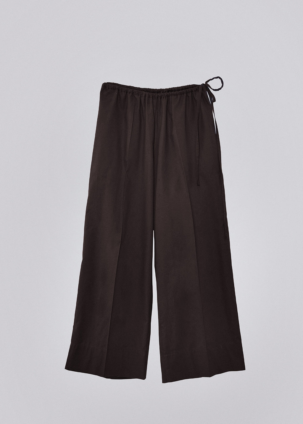 Cotton gather pants chocolate