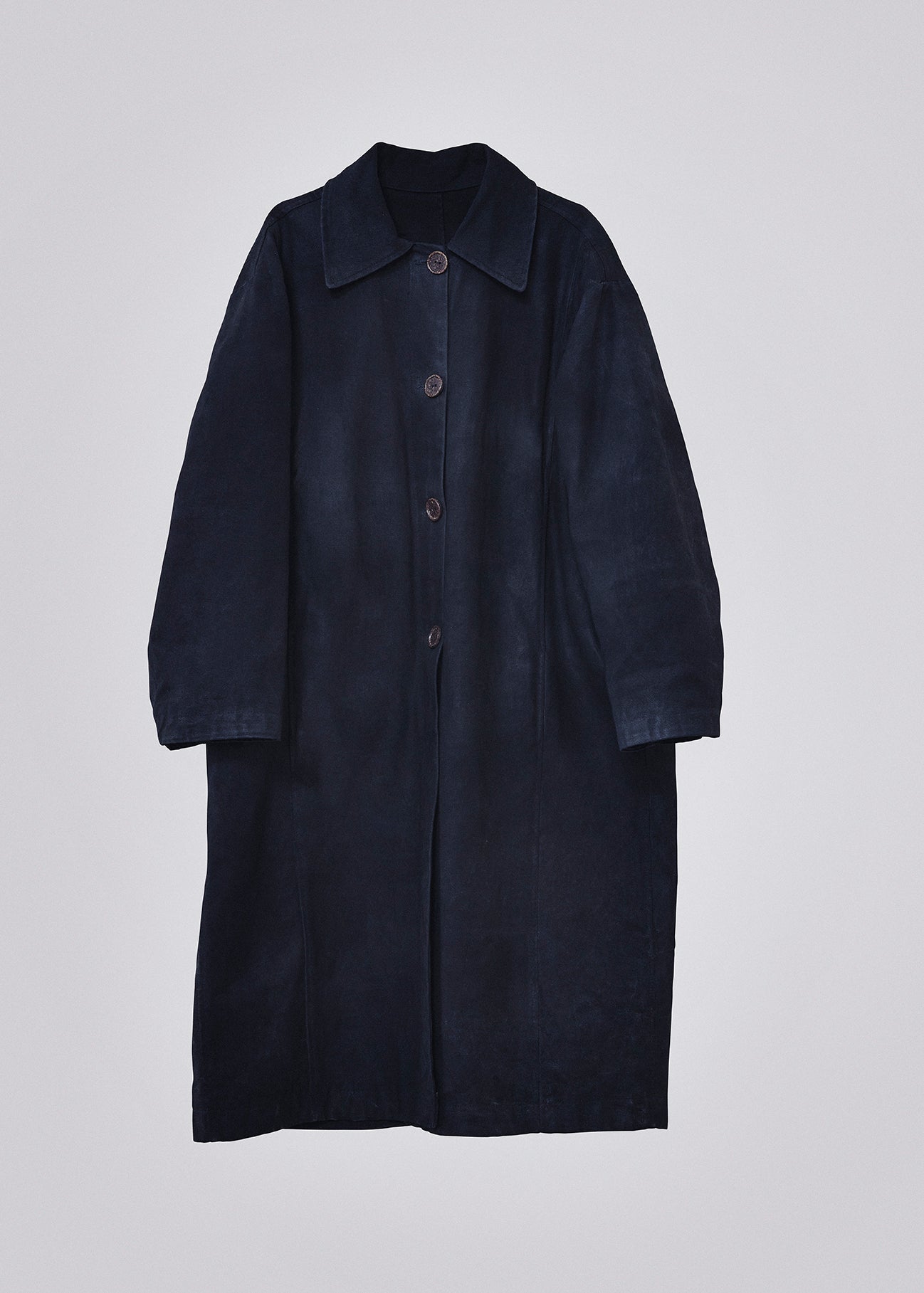Coated canvas coat black