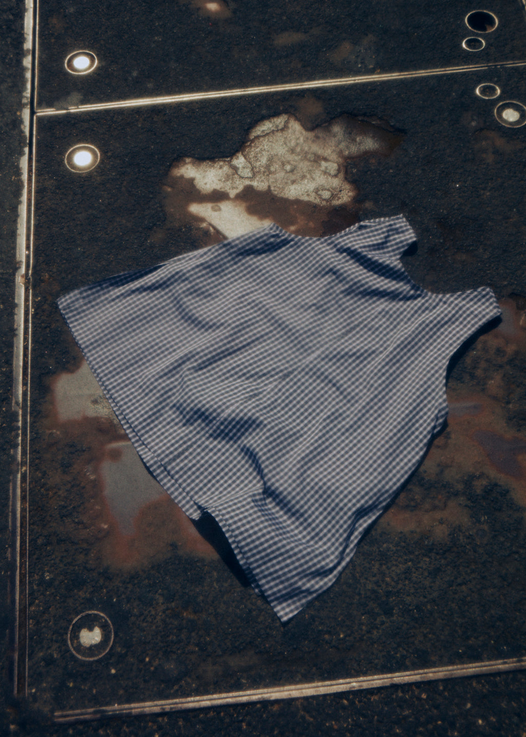 Cotton top blue check
