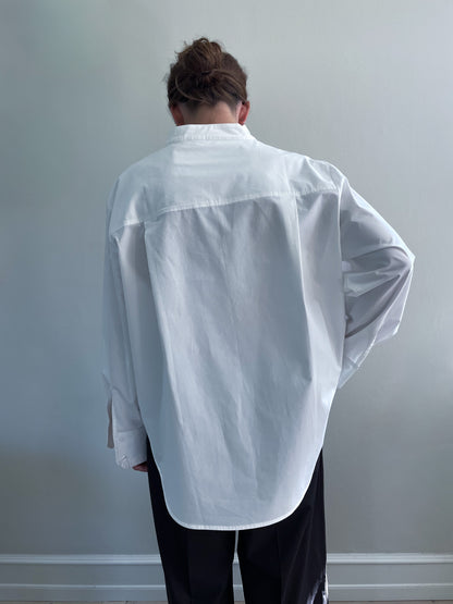 Mock collar shirt - bright white